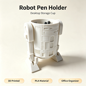 Robot Pen Holder 3D Printed PLA Material Desktop Stationery Storage Cup <b>Large</b> Capacity <b>Desk</b> Organizer for <b>Office</b> School - Product Image 3