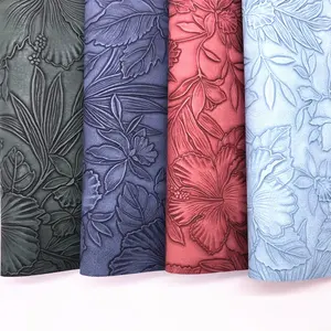 BY6261 Synthetisch geprägtes Blumen leder für Schuhe Handtaschen Geldbörse Notebook Bows Belts Crafts