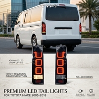 Feux arrière LED Toyota Hiace 2005-2018, clignotants DRL, feux de recul, feux de freinage, accessoires automobiles, feux arrière séquentiels pour voitures