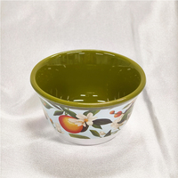 Service de table en mélamine à motif orange, design populaire, bord vert, vaisselle incassable en mélamine orange