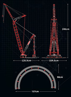 1:80 Reobrix 22028 SK6000 Blocs de construction de grue géante à anneau 7477PCS APP Modèle d'ingénierie de contrôle RC pour collection
