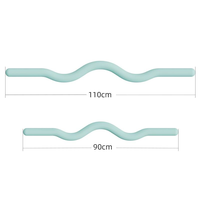 Barre de musculation en fer recouverte de silicone, antidérapante, avec poignée ergonomique, réversible, pour Pilates et entraînement à domicile