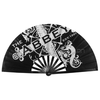 Grand éventail pliant en bambou - Accessoires pour la danse EDM, le cosplay et les concerts - Unisexe