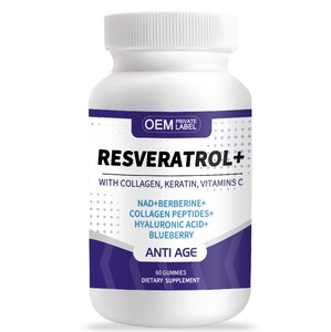 เยลลี่เสริมภูมิคุ้มกัน ชะลอวัย สำหรับผู้ใหญ่ ผสมเรสเวอราทรอล เอ็นเอดี+ เบอร์เบอรีน กรดไฮยาลูโรนิก สารสกัดบลูเบอร์รี่ และคอลลาเจนเปปไทด์ (OEM) - Product Image 1