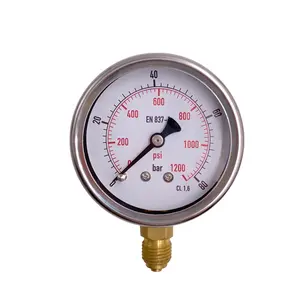 Impact resistance all stainless steel panel mount glycerin filled pressure gauge