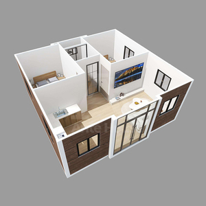 Rumah Kontainer Prefabrik Ekspansi 40Ft 30Ft 20Ft, Rumah Mungil Lipat Baja Ringan, Villa Prefabrik Modular Lipat - Product Image 3