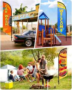 Drapeau plume 6,5 pieds * 1,6 pieds, design personnalisé, style tendance, pour publicité extérieure commerciale et événementielle, drapeau uniquement, origine CN/FUJ - Product Image 4