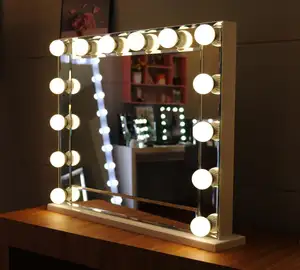 2022 New Design Aluminum Led Mirror Vanity Makeup Hollywood Makeup Mirror