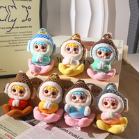 Petite statue de Bouddha en PVC, bracelet pour cartable et pendentif de moto en peluche, dans une boîte surprise pour filles
