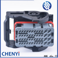 Codificación gris 48 Pin way Molex CMC y CMX Sellado Híbrido Modular Cableado Enchufe Salida de cable izquierdo Conector negro 64320-1318