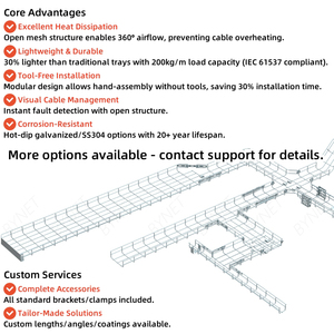 Soporte de techo de barra colgante tipo M personalizado para varios tipos de bandeja de cables - Product Image 6