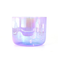 Custom Purple Clear Quartz Crystal Singing Bowl Psalting Bowl Yoga Therapy Percussion Instrument Music Bowl Professional