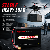 Viwipow Baterai Drone Lithium Ion Semi-Solid State 30000mAh 14S Daya Tahan Lama 30Ah 51.8V 5C 800 Siklus
