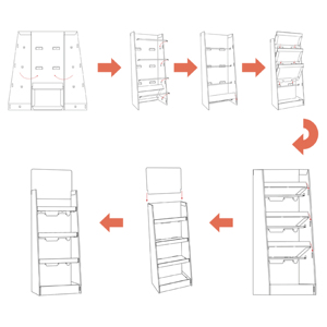 Hiện đại thân thiện với môi bán lẻ kệ trưng bày sàn hiển thị các tông đứng cho Snack sô cô la các sản phẩm khác - Product Image 4