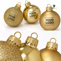 Ensemble de 70 boules de Noël personnalisées en plastique, imperméables, décorations suspendues pour arbre, ampoules imprimées avec logo