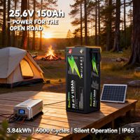 Baterai LiFePO4 25.6V 24V 150Ah Deep Cycle untuk Solar RV Marine