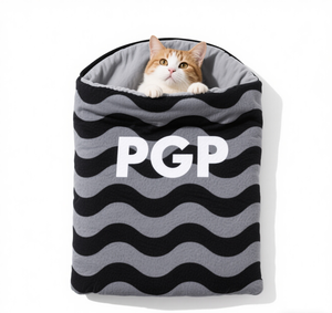 Sac de couchage pour animaux de compagnie avec logo personnalisé motif à pois Maison d'ami à fourrure confortable pour se reposer-pour chats chiens petits animaux - Product Image 4