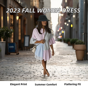 Color Blocked Striped Ruffle Sleeve <b>Loose</b> Mini <b>Dress</b> Casual Summer Women's Cotton Shirt <b>Dress</b> With Collared Neck And Ruffle Hem - Product Image 2