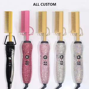 Plancha de pelo rápida de etiqueta privada más Popular, peine caliente eléctrico de presión, peine caliente de hierro plano de 500 grados, panales calientes y rizador calentados - Product Image 4