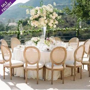 Classical Style Oval Back Stacking Solid <b>Wood</b> French Restaurant Banquet <b>Dining</b> <b>Chair</b> King Louis <b>Chair</b> Wedding <b>Chair</b> - Product Image 1