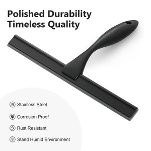 Sıcak yeni tasarım siyah paslanmaz çelik bıçak silecek ev banyo penceresi kat mutfak duş temizleme çekçeki Metal özellikleri - Product Image 3