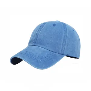 Casual Washed Denim Baseball Hat Outdoor Activity Adult Sports Hat Custom Logo And Color Spliced Baseball Hats