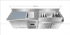 クリエイティブなスタイルでカスタマイズ可能な1500Wステンレス製冷蔵食品カウンター、曲線デザインのカクテルステーション（グローバルバー向け） - Product Image 5