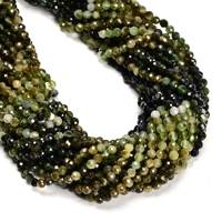 Bracelet certifié GIC en perles de tourmaline naturelle bleue verte YMJ 3mm 4mm, quartz fumé, rubis zoïsite, pierres à facettes