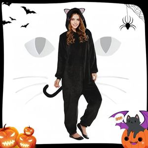 Trang phục Halloween liền thân cho nữ, mèo đen có mũ trùm đầu, kèm váy - Product Image 2