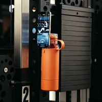 Bouteille d'eau magnétique anti-fuite en acier inoxydable N52 avec support de téléphone et paille, avec étui (sans AIRTAG)