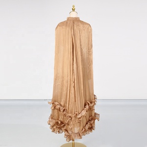 AIMEISI New Fashion Office irregolare unico scialle con bordi a fungo arruffato <span class=keywords><strong>Oversize</strong></span> abito lungo <span class=keywords><strong>abiti</strong></span> musulmani per donna - Product Image 4