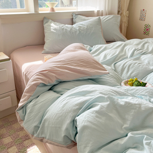 Parure de lit en coton doux et crémeux de couleur unie 1005324393 – Housse de couette et taies d'oreiller respirantes pour usage domestique - Product Image 4