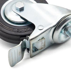 Fournir 2 2.5 3 4 5 6 8 "roues pivotantes en caoutchouc noir noyau en acier de fer roulette en caoutchouc roue robuste - Product Image 4