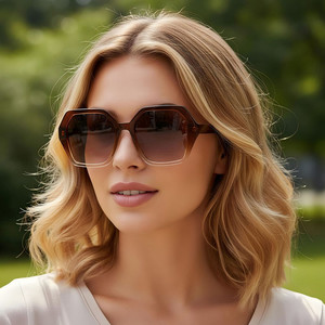 Custom Logo 2026 Fashion Retro PC Big <b>Frame</b> <b>Square</b> Sun Glasses UV400 Oversized Polygon Women <b>Sunglasses</b> - Product Image 2