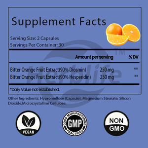 Cápsulas de Diosmina y Hesperidina OEM ODM en Oferta - Suplementos para la Circulación y las Venas, Antioxidante, Apoya el Nivel de Energía, Vegano - Product Image 4