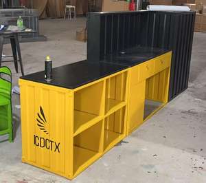 Op Maat Gemaakte Industriële Ijzeren Receptie Container Stijl Bar Teller Voor Hotels En Commercieel Meubilair - Product Image 5