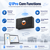 Traceur GPS magnétique 4G LTE Q1Pro-B, dispositif de suivi de véhicule en temps réel Q1Pro pour la gestion des flottes, des conteneurs, des équipements et des actifs