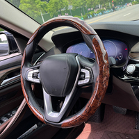 Housse de Volant General Motors Rétro en Acajou Texturé, Couvre-Volant de Protection, Accessoires de Voiture, Décoration Intérieure
