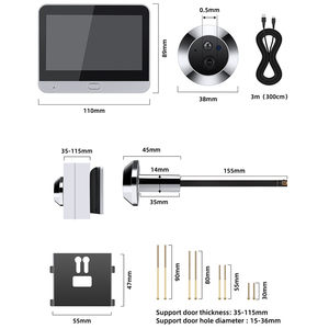 4.3 "Màn hình Wifi tuya App HD 1080P từ xa thời gian thực giám sát không dây lổ nhìn trộm Door Eye camera Viewer - Product Image 6