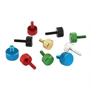 Factory Wholesale Aluminum Color Anodized Aluminum Screw Knurling Thumb Screw