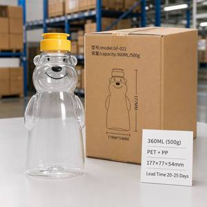 Botella de Miel PET al por Mayor de Fábrica, Envase de Miel con Forma de Oso, Dispensador de Condimentos con Tapa Abatible, Botella Exprimible para Miel - Product Image 6