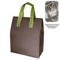 Sacs isothermes jetables écologiques en non-tissé avec feuille d'aluminium pour le transport de café, pain, gâteaux et autres plats à emporter