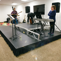 Plateforme de scène modulaire en aluminium 4x8 pieds avec pieds réglables, capacité de charge de 1000 kg, portable et mobile pour la location d'événements, concerts en plein air