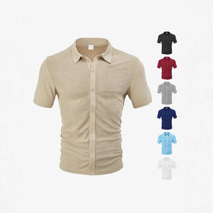 Ropa Masculina Transfronteriza Europea y Americana, Envío TK, Cárdigan de Verano Holgado y Transpirable con Cuello Camisero, Tejido Jacquard - Product Image 3