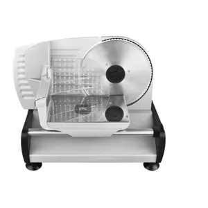 Hot Sell Electric 200W 190mm SS blade Aluminum and Detachable carriage with stainless steel cover Finger Protection Meat Slicer