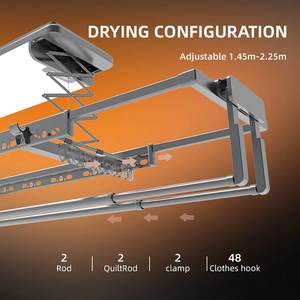 Secador <span class=keywords><strong>de</strong></span> Ropa Eléctrico LED Inteligente para Balcón <span class=keywords><strong>de</strong></span> Gran Altura, Resistente al Viento - Product Image 3