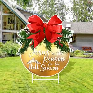 Noël Nativité Scène Yard Signs Stakes PP Matériel Xmas Pelouse Décorations Extérieures pour La Maison Hiver Vacances Jardin Voie - Product Image 6