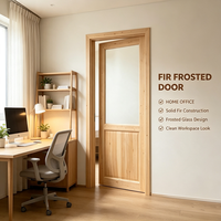 Bulk Order Solid Cedar Wood Interior Glass Door Custom Size Solid Timber Indoor Door