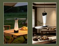 Ventilatore Repellente per Insetti a LED con 4 Colori, Luce Bianca Calda e RGB, Effetto Fiamma e Lampeggio Lento, Controllo Touch, per Casa, Picnic e Tavoli da Catering