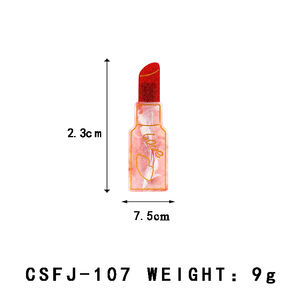 CANYUAN personalizzato coreano fermaglio per capelli 7.5cm rosso acrilico forcina personalizzata cuciture rosse in metallo acetato all'ingrosso LOGO personalizzato - Product Image 2